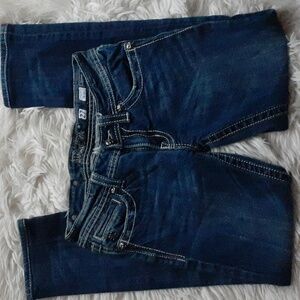 Miss Me Embellished Pocket Contrast Stitch Skinny Jeans Size 27